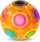 Vdealen Magic Rainbow Puzzle Ball, Fidget Ball Puzzle Brain Teaser Fidget Toy for Boys & Girls- Birthday Party Easter Valentines Christmas Stocking Stuffers for Kids Teen & Adults(Orange) — 1