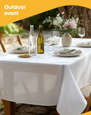 Niuara White Plastic Table Cloth - 4 Pack 54" × 108" Rectangle Disposable Tablecloths for 6FT Tables, Table Cover for Party, Holiday & Gathering Use | 54" x 108" - 4 Packs — 6