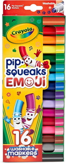 Crayola Emoji Pip Squeaks Washable Markers (16ct), Toddler Mini Stamper Marker Set, Coloring Supplies for Toddlers, Gift for Kids | Emojis — 1