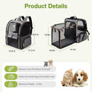 Cat Carrier Backpack, Expandable Pet Carrier with Sun Shade & Full Front Opening, Breathable Mesh Backpack for Small Dogs & Medium Cats Up to 18 Lbs, Foldable for Hiking, Camping (Grey) — 2