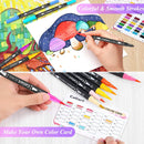 Caliart 34 Double Tip Brush Pens Art Markers for Adult Coloring Books | Black | 1 Count (Pack of 34) — 5