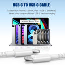 USB C to C Fast Charger Cable 10ft, 60W Long Fast Charge Type C to C Charging Cord Wire for Apple iPhone Duo/18 Pro 17 Pro Max/17 Air/16 Pro/15 Plus,iPad Pro 12.9/11 inch/Mini/Air,MacBook,Samsung 7