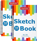 6" x 9" Sketch Book, 2-Pack 50 Sheets 68lb/100gsm, Spiral Bound Sketchbook | 6" x 9"(Pack of 2) — 1