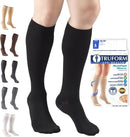 Truform 20-30 mmHg Compression Stockings for Men and Women, Knee High Length, Closed Toe | Black | Small (1 Pair) | Microfiber Knit — 1