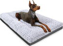 POCBLUE Deluxe Washable Dog Bed for Large Dogs Dog Crate Mat 35 Inch Comfy Fluffy Kennel Pad Anti-Slip for Dogs Up to 60 lbs, 35" x 23", Grey — 1