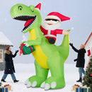 8FT Christmas Inflatables Santa Claus Riding Dinosaur Decorations Outdoor — 6