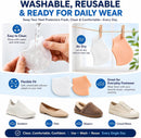Silicone Heel Protectors, 16 PCS / 8 Pairs Soft Heel Cushion Sleeves, Washable Reusable Heel Pads with 6 Vent Holes, Heel Cushion Cups for Shoes, Daily Foot Comfort Support, 8 White + 8 Nude — 4
