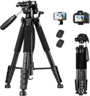 VICTIV 74” Camera Tripod, Tripod for Camera and Phone with Phone Holder photo 1