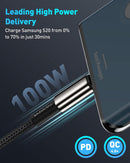 Baseus USB C Cable, 100W PD 5A QC 4.0 Fast Charging USB C to USB C Cable 2