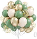 60pcs 12inch Sage Green Balloons with Sand White Gold Confetti Balloons | Green Sand White — 1
