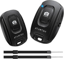 ATUMTEK Camera Remote Shutter for iPhone and Android Smartphones (2 Pack), Wireless Phone Remote Control Selfie Button for Photos and Videos (Bluetooth 5.2), Wrist Strap Included, Black photo 1