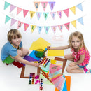 Pennant Banner Flags Pastel - GREATRIL Colorful Triangle Banners for Birthday Easter Classroom School Carnival Garland Outdoor Burlap Bunting Party Decorations 4 Strings | Mixed (Pastel) — 7