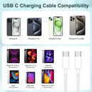 Long USB C to C Fast Charging Cable 10ft, 60W Type C to C Charger Cord for Apple iPhone 18 Pro Max/18 Pro/DUO/17 Pro Max/17 Air/16 Pro Max/16 Plus/15 Pro/15 Pro,MacBook Pro, iPad/mini/Samsung Galaxy 7
