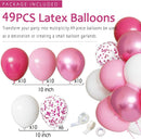 Pink White Birthday Decorations Women Girls, Happy Banner, Paper Lanterns Honeycomb, Tissue Flowers Pom Poms Fan, Light Pink Latex Balloon Pink Confetti Balloons for Birthday Party Décor — 4