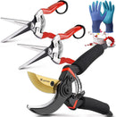 Kynup 3Pack Pruning Shears, Garden Shears, Pruning Shears for Gardening, Gardening Shears Scissors Clippers, Garden Tools Set with Gloves, Stainless Steel, Soft Grip Handle | Classic — 1
