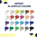 Artkey Acrylic Paint Set, 24 Colors 2 oz/59 ml Acrylic Paint Kit for Professional Artists & Beginners – Craft & Art Supplies for Canvas, Wood, Fabric, Rock, Leather, Ceramic, Glass, Easter Egg | Basics — 2