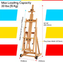 MEEDEN Versatile Studio H-Frame Easel - All Media Adjustable Beech Wood Studio Easel, Painting Floor Easel Stand, Movable and Tilting Flat Available, Holds Canvas Art up to 77" | Natural — 2