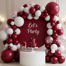 RUBFAC Burgundy Balloons 87pcs Different Sizes 18 12 10 5 Inches, Maroon Latex Balloons Arch Kit Garland for Birthday Wedding Graduation Baby Shower Valentine's Day Party Decoration | Dark Red — 5
