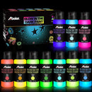 ABEIER Glow in the Dark Acrylic Paint Set, 10 x 2 oz, Blacklight | 20 Fl Oz (Pack of 1) — 1