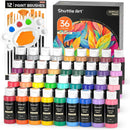 Shuttle Art Acrylic Paint, 36 Colors Acrylic Paint Set with Brushes & Palette, 2oz/60ml Bottles, Rich Pigments Non-toxic for Artists Kids & Adults, Painting on Canvas Rocks Ceramic Wood | Regular | 2 Fl Oz (Pack of 36) — 1