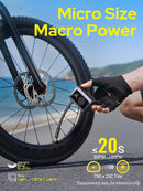 Mini Bike Tire Pump, 120PSI Electric Bicycle Pump with Digital Gauge, Auto Stop, 20s Fast Inflation Portable Air Pump with Presta & Schrader Valve for Road Bike, Mountain Bike, E-Bike, Scooter — 2