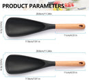 2 Pcs Wooden Handle Silicone Cooking Spoon Set for Nonstick Cookware Cooking, Baking, Stirring ，BPA-Free… — 5