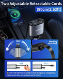 Retractable Car Charger,4 in 1 Fast Charging Car Charger with USB-C & USB-A photo 2