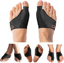 Copper Compression Bunion Corrector Relief Sleeve - Gel Cushion Pads - Orthopedic Brace Big Toe Alignment - Hallux Valgus Relief - Toe Straightener Spacer Fit for Women & Men - 1 Pair - Black — 1