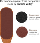 Pumice Stone Foot File - Wooden Pedicure Feet Scrubber with Handle for Callus, Dry, and Dead Skin Removal - Heel Scraper for Feet, Hands, and Body - Foot Filer for Use in Shower - Brown — 3