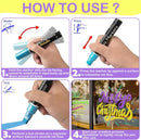 Celepen Window Chalk Markers for Cars Glass Washable, 8 Colors Metallic Jumbo Liquid Chalk Marker Pens with 10mm 3 in 1 Nib Wide Tip, Chalkboard Markers Car Window Paint Pen for Auto, Mirror, Poster | 8 pcs Metallic 10 mm — 6