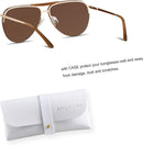 ANDWOOD Oversized Aviator Sunglasses for Women Men Big Large Shades | Rimless Brown | Non-Polarized Rimless — 2
