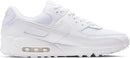 Nike Men's Air Max 90 Leather Low-Top Sneakers - White White Wolf Grey — 8