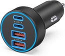 USB C Car Charger, 4-Port 90W Super Fast Charging Cigarette Lighter Adapter photo 1