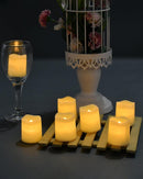 SHYMERY Flameless Votive Candles,Flameless Flickering Electric Fake Candle,24 Pack 200+Hour Battery Operated LED Tea Lights in Warm White for Wedding, Table, Halloween,Christmas Decorations 1.5"X1.7" | Pack of 24 — 8