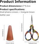 Sharp Embroidery and Crafting Scissors with Leather Cover, 3.62 inch Stainless Steel Scissors for Needlework and DIY Crafts, Black Flower, J5064 — 2