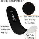 Girl's Insoles for Crocs Ultra-Thin Comfort Shoe Inserts for Garden Clogs, Sockless Barefoot Iiners for Gargen, Nurse, Water Shoes Replacement Washable Pad Black Size 3 /EU36 - 2 Pairs Black — 5