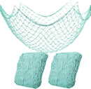 2 Pack Fish Net Decorations for Party, Natural Cotton Hawaiian Party Fishing Net Decorative, Nautical Themed Cotton Fishnet Under The Sea Pirate Ocean BeachHalloween Decor Blue | 2pack-blue — 1