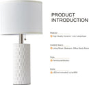 Reaketon 20" Modern Ceramic Table Lamps Set of 2, Lamps for Bedroom, White — 6