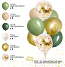 Sage Green Birthday Decorations Olive Green Happy Birthday Party Decorations Nude Retro Gold Balloon Banner Paper Pom Poms Greenery Neutral Rustic Décor Supplies Baby Girls Women — 7