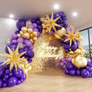 Purple and Gold Balloon Arch Kit, 162Pcs Dark Purple Gold with Stars Balloon Garland kit, Different Size Balloons for Birthday Baby Shower Anniversary Adults Prom Luxury Party Decorations — 1