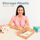 4E's Novelty 6 Pack Classroom Paper Baskets, Organizing Desk Boho Tray for A4 Papers, Classroom Storage Plastic Paper Bins, Fun Turn In Trays for Teachers and Students, Office Desk Room Trays — 2