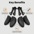 Adjustable Automatic Support Shape Plastic Two-Way Shoe Tree Shoe Stretcher Boot Holder Shaper with Tension Spring Coil | black — 3