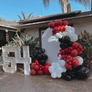Red and Black White Balloon Arch Kit, 140Pcs Red Black White with Stars Balloon Garland kit, Different Size Balloons for Birthday Graduation Racing Car Poker Card Anniversary Party Decorations — 5