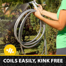 BIONIC STEEL 75 Ft Garden Hose 304 Stainless Steel, 75 Ft Water Hose, Super Tough & Flexible Metal Hose, Lightweight, Crush Resistant Fittings, Kink & Tangle Free, Rust Proof, Easy to Use & Store | 75' — 4