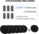 ZHENTOR Elastic Shoe Laces, Elastic No Tie Shoelaces for Sneakers, One Size Fits All Adults and Kids Shoes | Black 05W | 3 Pairs — 2