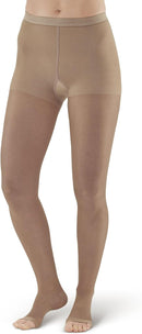 Ames Walker 20-30 mmHg Sheer Open Toe Compression Pantyhose | XL | Black — 2