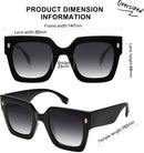 SOJOS Oversized Sunglasses for Women Thick Big Square UV400 Shades SJ2194 | Black Frame/Grey Grading Lens — 5