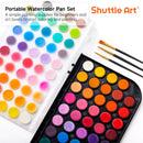Shuttle Art Watercolor Paint Set, 48 Colors Watercolor Paint Pan Set with 3 Paint Brushes for Beginners, Artists, Kids & Adults for Painting, Journaling, Calligraphy Practice | 1 Count (Pack of 1) — 3