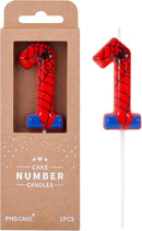 PHD CAKE 2.76 Inch Number 1 Spider Birthday Candles, Spider Cartoon Themed Number Candles, Cake Number Candles, Party Celebration | Spider Theme — 1