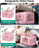 CarryTip Airline Approved Cat Carrier with Expandable Top, 17x11x9.5 in, Pink